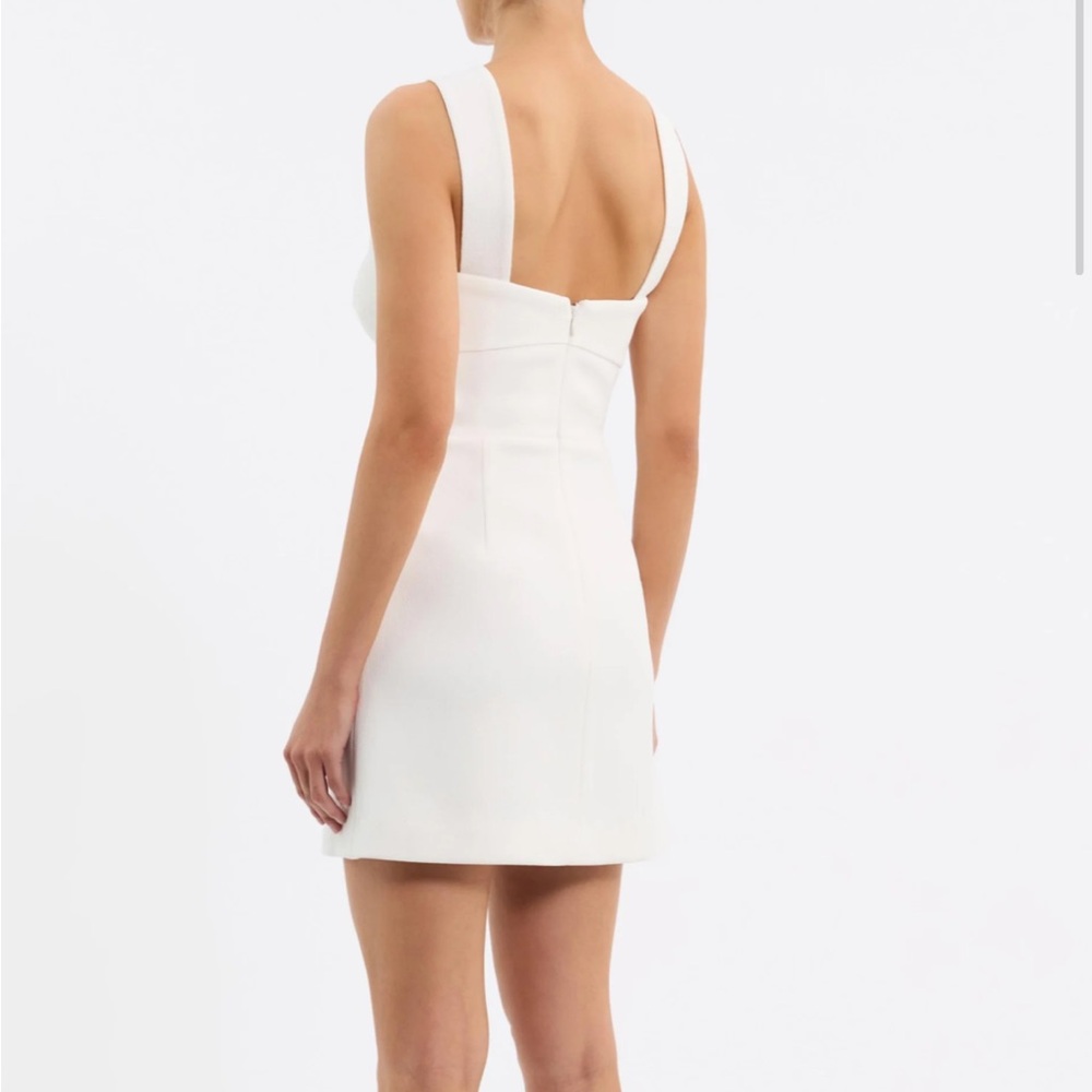 Rebecca Vallance HERMOINE MINI DRESS White Mini Dress with Bow Cutout Detail - Picture 4 of 5